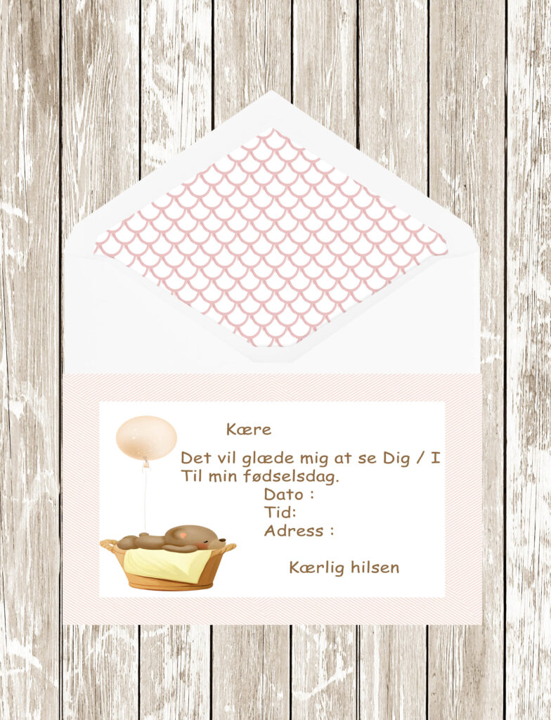 Danish invitation cards from baby